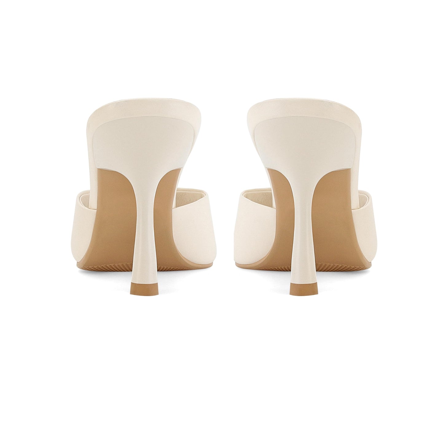 High Heel Mules - Pointed Open Toe Slip On