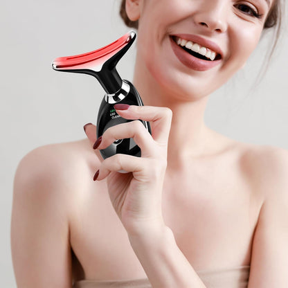 Facial Massager Face and Neck, Face 𝖲 culpting Wand Tool with 7 Color - Birthday, Christmas, Mothers Day, Valentines Day Gifts for Her Women Mom Best Friend Wife Teacher (White)