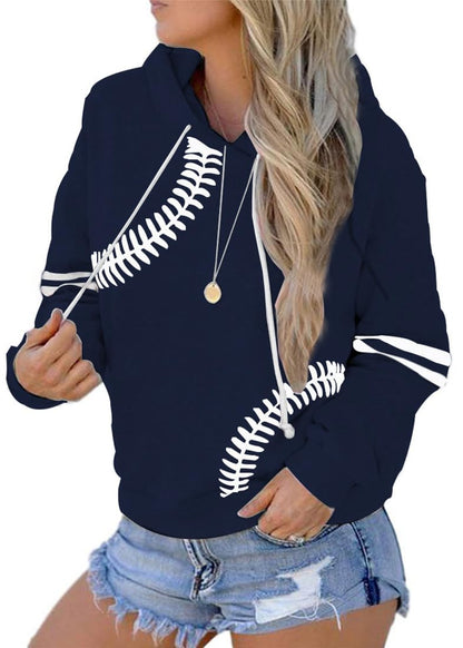 Womens Baseball Hoodie Casual Long Sleeve Baseball Mom Sweatshirt