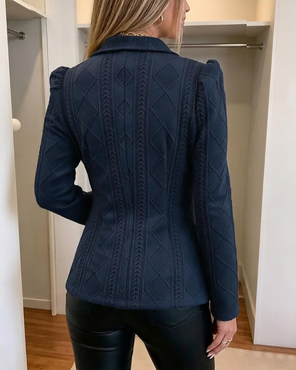 CHICME Women's Argyle Knit Blazer