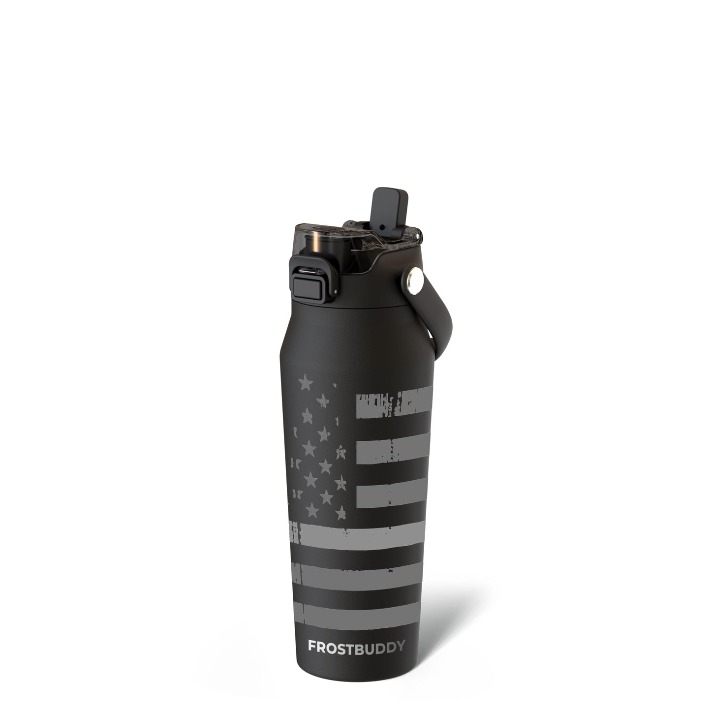 Frost Buddy 24oz Insulated Water Bottle - Straw & Chug Lid - Leak-Proof | Sip-or-chug dual lid | Ice-cold for 24+ hours | Cup-holder friendly