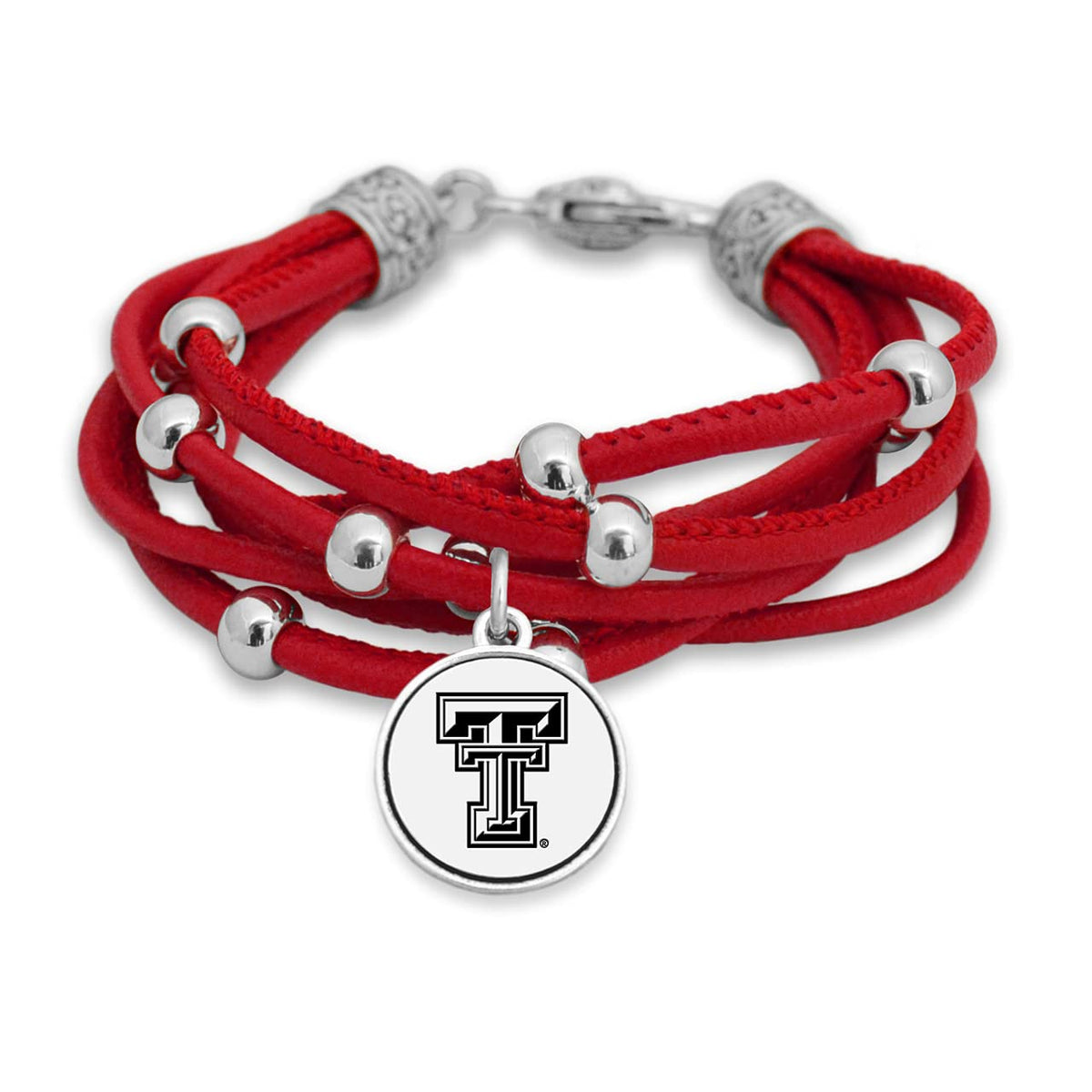 FTH Leather Cord Bracelet Silver Beads 7.5 Inch Officially Licensed