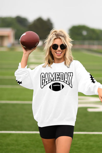 FAYALEQ Game Day Sweatshirts Women Football Sweatshirt Football Rugby Pullovers Casual Game Day Fan Pullover Top
