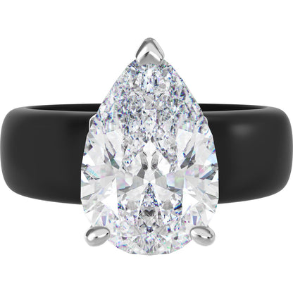 Rinfit Silicone Ring with Stone - Pear Cut Cubic Zirconia Solitaire Engagement Ring for Women - Rubber Wedding Bands - Patent Pending