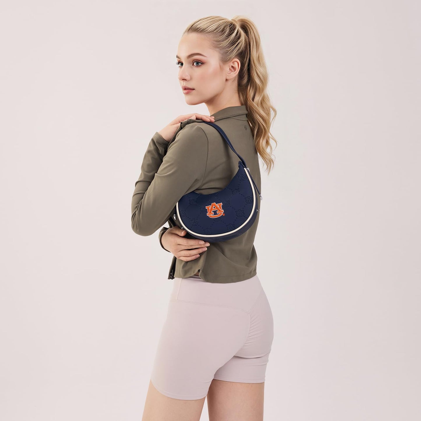 NCAA Crescent Shoulder Bag for Women, Half Moon Clutch Purses for Birthday/Graduation Gifts