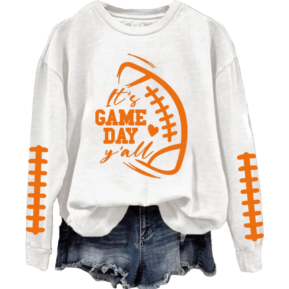 It's Game Day Y'all Sweatshirt Footbal Game Day Sweatshirt Women Funny Football Shirts For Women