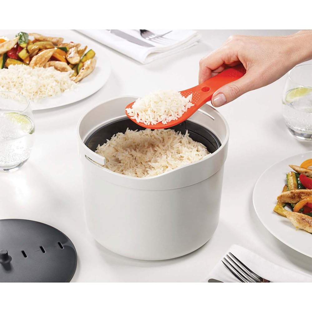 Joseph Joseph M-Cuisine Microwave Rice Cooker Steamer 2 Liter/8.5 Cup - Stone/Orange