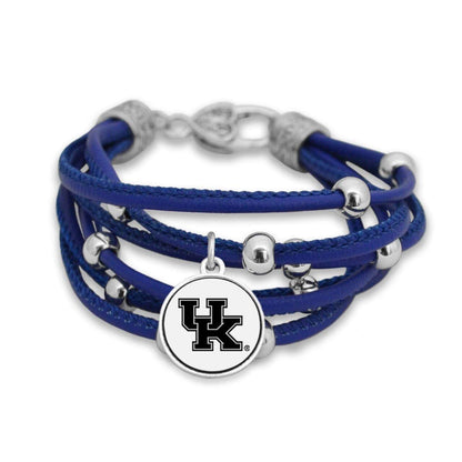 FTH Leather Cord Bracelet Silver Beads 7.5 Inch Officially Licensed