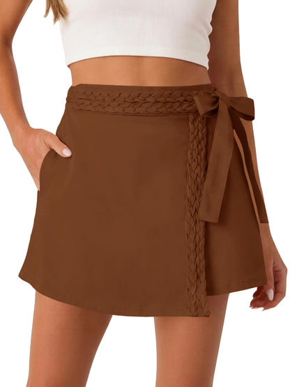 Tankaneo Womens Wrap Mini Skirt Skort
