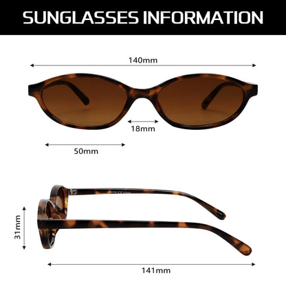 GUVIVI Retro Oval Sunglasses for Women
