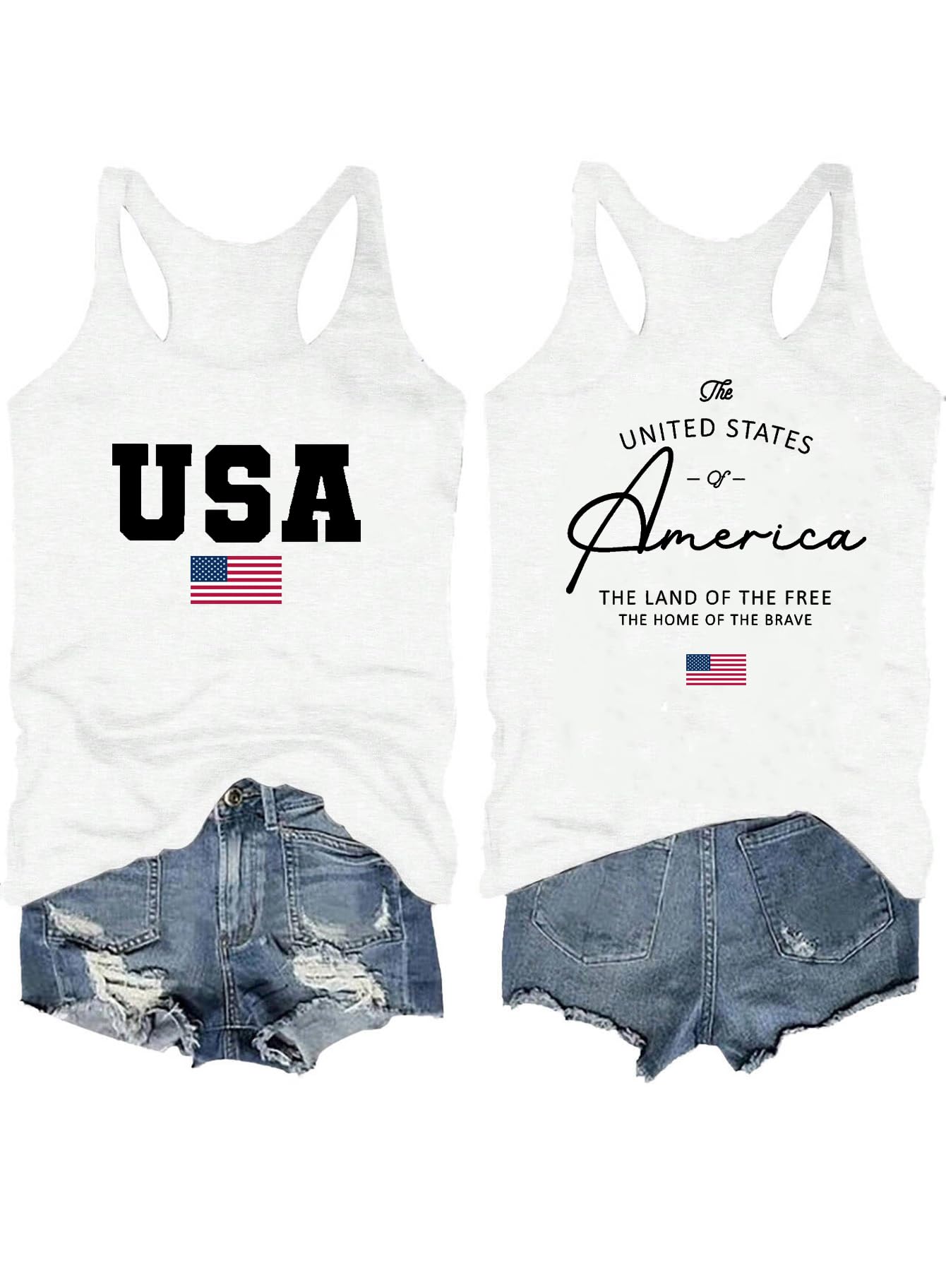 Women's 4th of July Outfits USA Shirt Memorial Day Red White and Blue Patriotic Shirts American Flag Graphic Tops