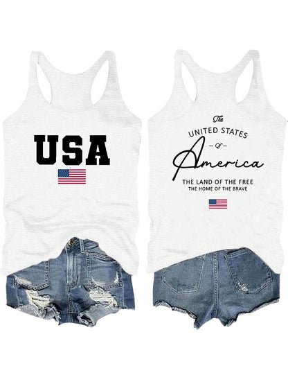 Women's 4th of July Outfits USA Shirt Memorial Day Red White and Blue Patriotic Shirts American Flag Graphic Tops