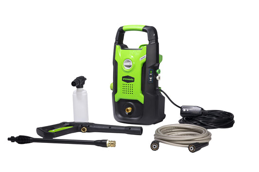 Greenworks 3000 PSI (2.0 GPM Max) Brushless Electric Pressure Washer (15°, 25°, 40°, Turbo and Soap Nozzle) for Use On Decks, Fences, Driveways, Sidewalks, Siding & More. Heavy-Duty