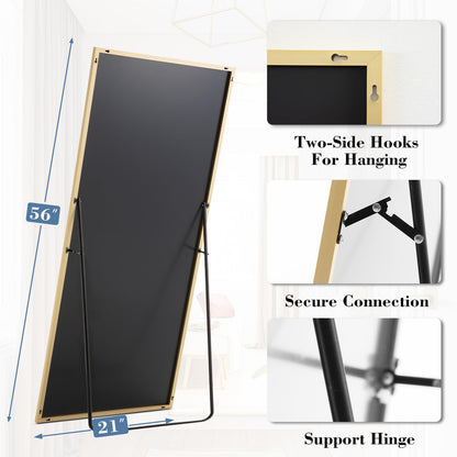 DUMOS 59"x16" Arched Full Length Mirror with Stand