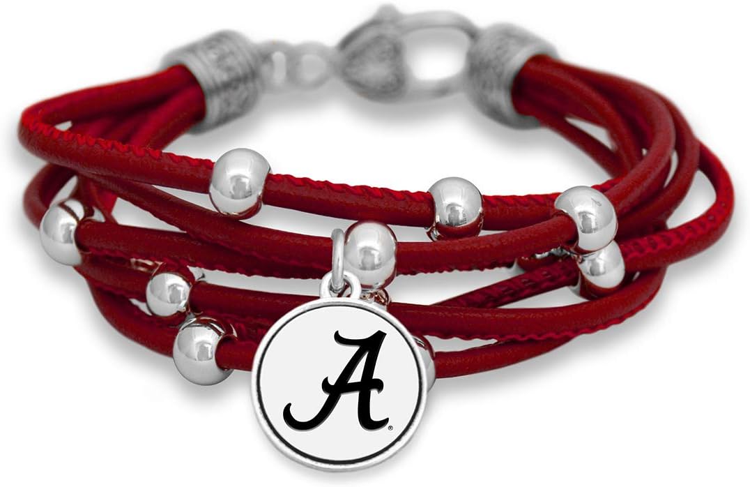 FTH Leather Cord Bracelet Silver Beads 7.5 Inch Officially Licensed