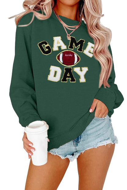 FLOYU Women Sunday Funday Sweatshirt Cute Football Graphic Pullover Game Day Weekend Tops Casual Football Season Shirt