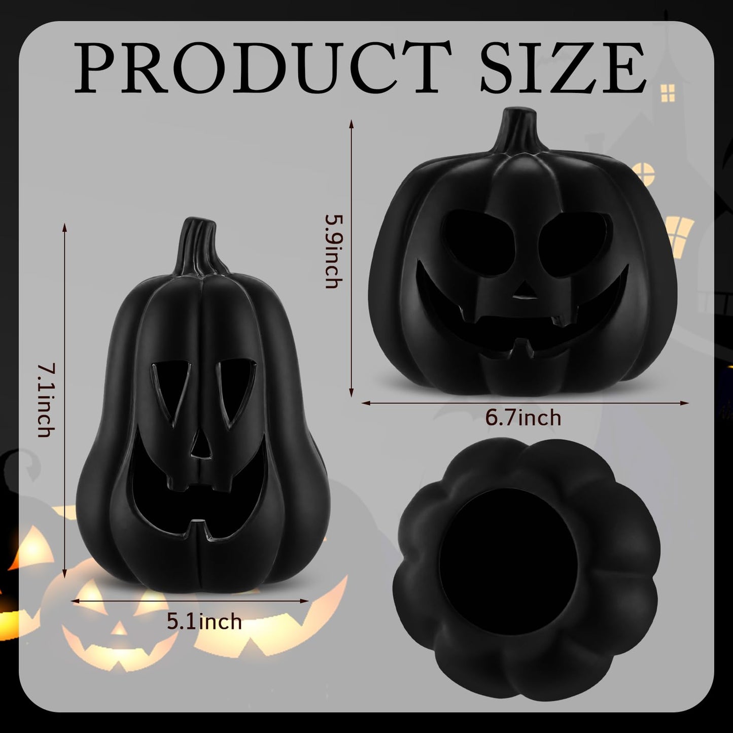 Tioncy 2 Pack Fall Decor Halloween Decorations Terracotta Pumpkin Decoration Handmade Clay Pumpkin Jack-o-Lantern Halloween Tealight Holder Rustic Farmhouse Fall Home Decor for Table(Orange)