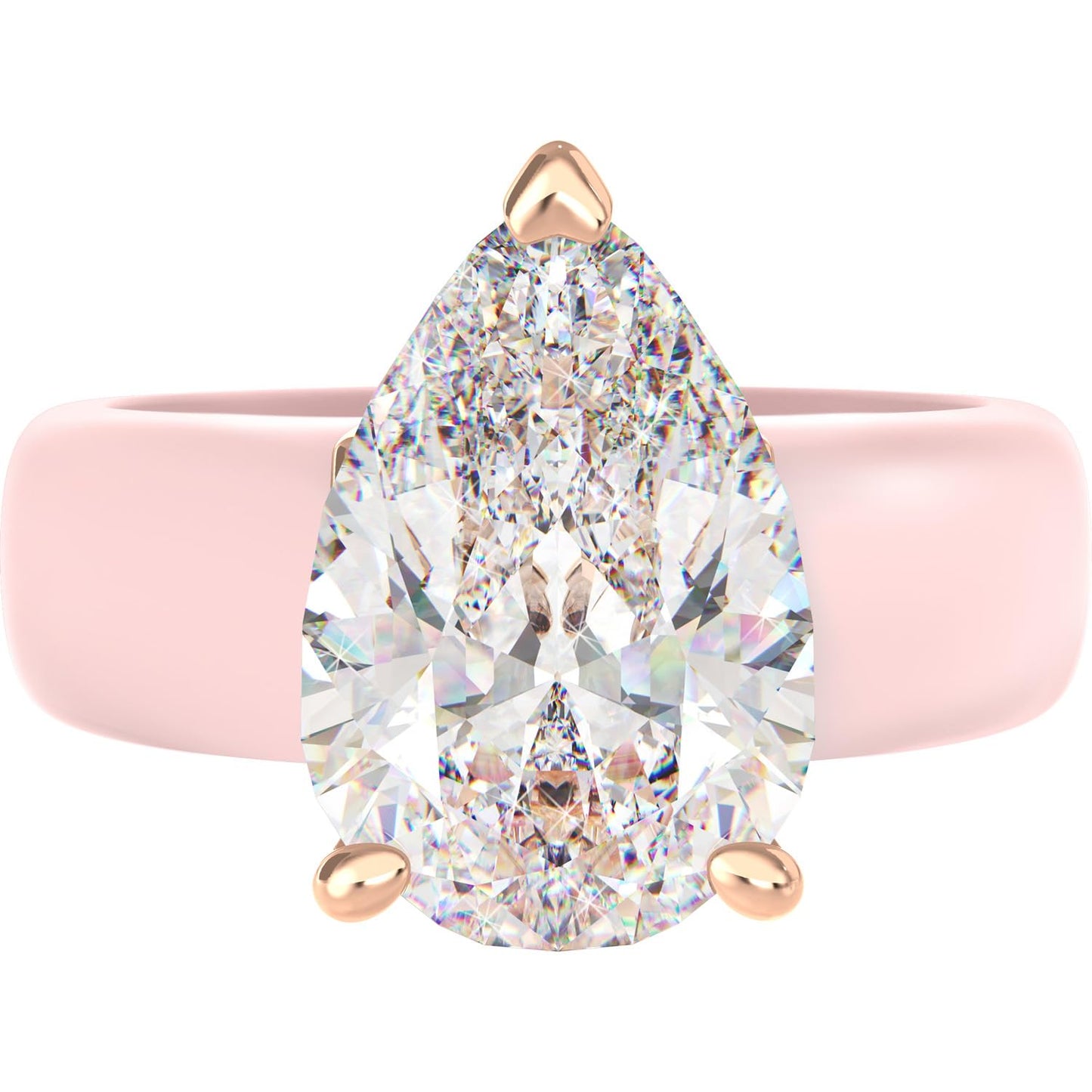 Rinfit Silicone Ring with Stone - Pear Cut Cubic Zirconia Solitaire Engagement Ring for Women - Rubber Wedding Bands - Patent Pending