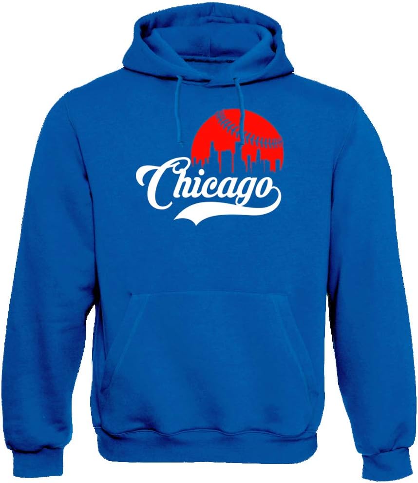 Xtreme Apparrel Cityscape Skyline Men's Hoodie Sweatshirt for Baseball Fans