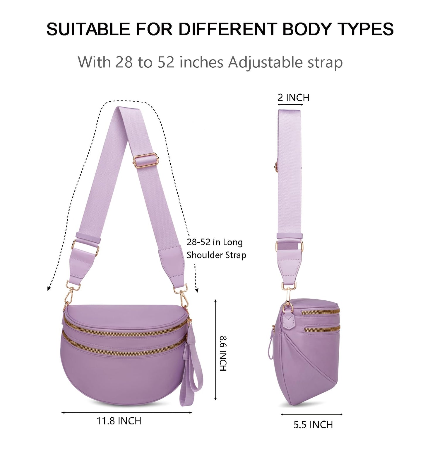 Pure Colour Crossbody Bum Bags for Women Spacious Checkered Cross body Bag Nylon Trendy Fanny Pack for Travel