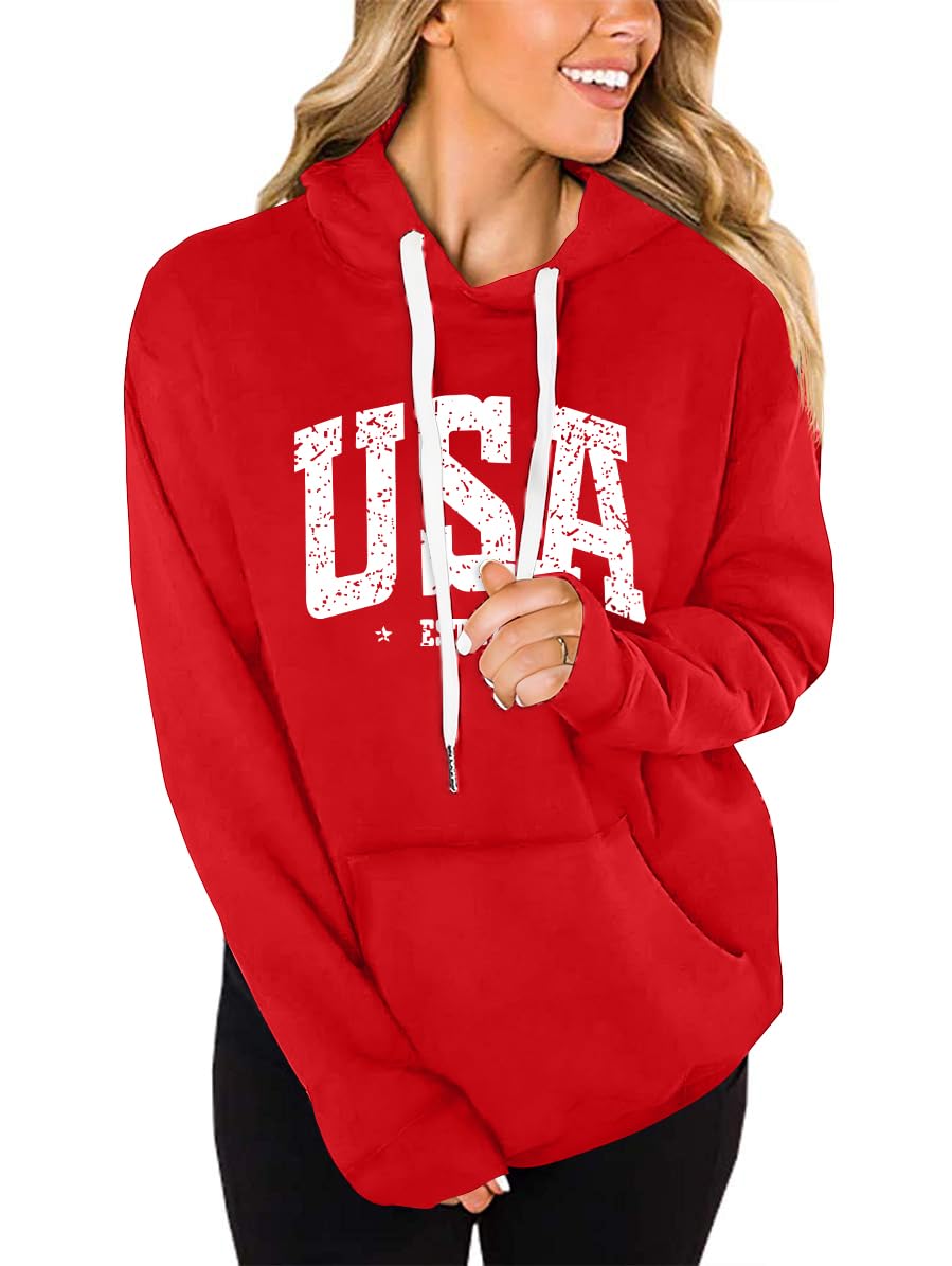 REVETRO Womens Sweatshirt USA Flag