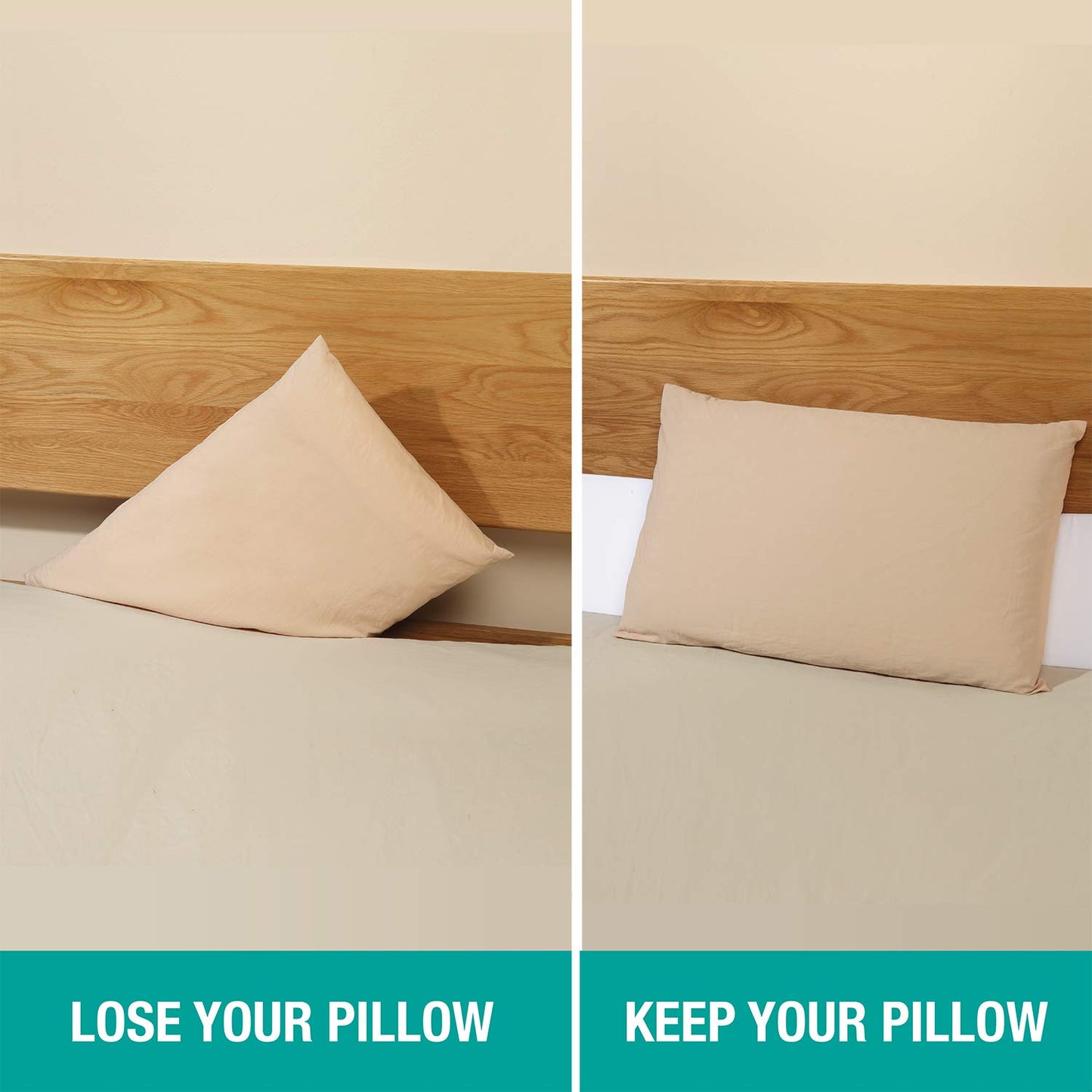 Vekkia King Bed Wedge Pillow for Headboard Gap, 0–6" Gap Filler with Side Pockets & Washable Cover, Gray 76"x10"x6"