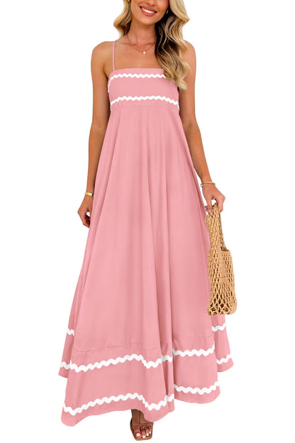 PRETTYGARDEN Women's Summer Spaghetti Strap Boho Maxi Dress