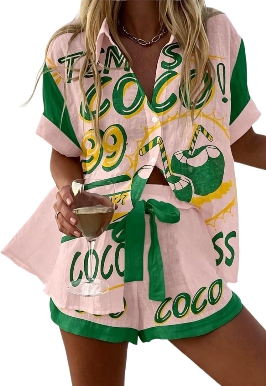 Women's Graffiti Graphic 2 Piece Outfits