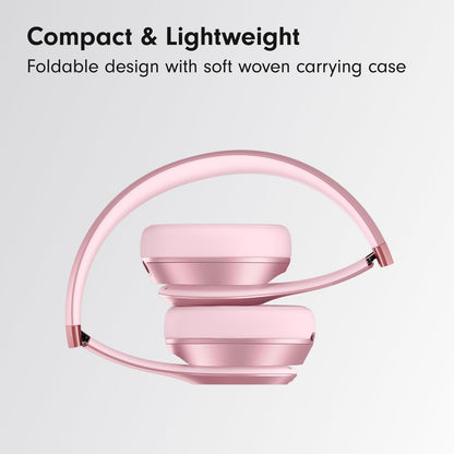 Beats Solo 4 - Wireless On-Ear Bluetooth Headphones, Up to 50-Hour Battery Life, Ultra-Lightweight Comfort, Powerful and Balanced Sound, Apple & Android Compatible - Amazon Exclusive Metallic Pink