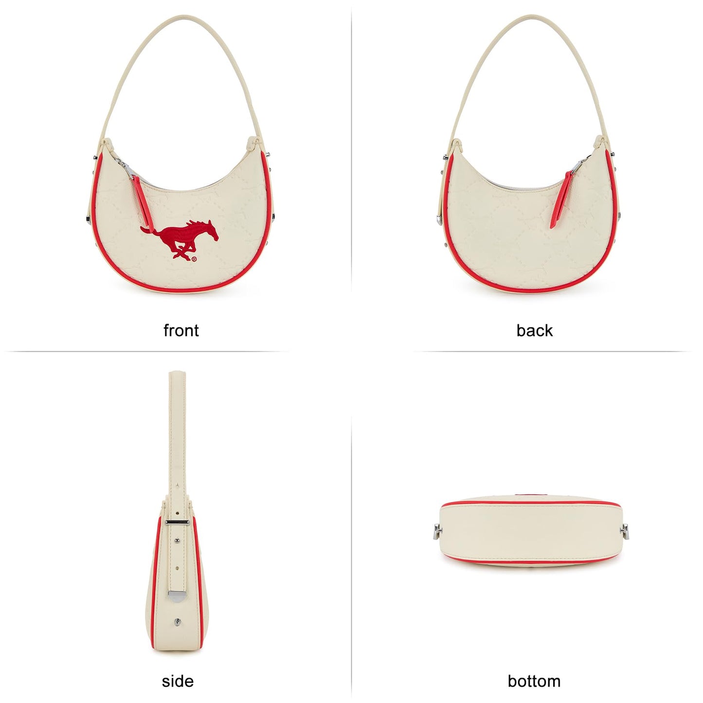 NCAA Crescent Shoulder Bag for Women, Half Moon Clutch Purses for Birthday/Graduation Gifts