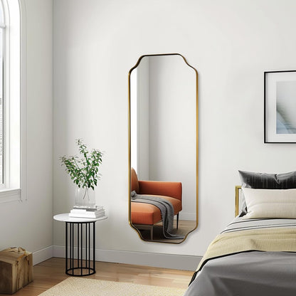 ANDY STAR Unique Rectangle Wall Mirror, 24"x32" Black Mirror, Modern Mirror with Aesthetic Scalloped Edge Design Ideal for Bathroom, Bedroom or Entryway, Thin Frame Deep 1’’