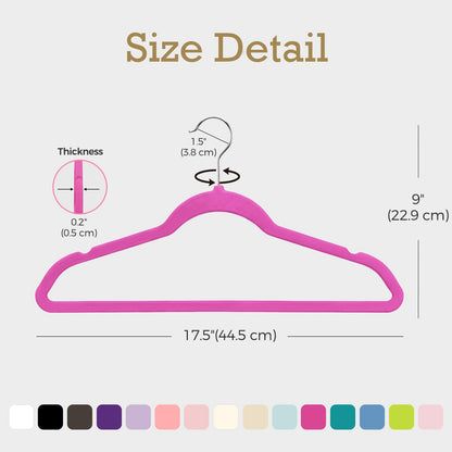 HOUSE DAY Black Velvet Hangers 60 Pack, Non Slip Clothes Felt Hanger Heavy Duty for Coat, Premium Slim Space Saving Suit Hangers for Closet Organizer, 360° Rotating Silver Hook