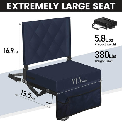 Sheenive Stadium Seats with Back Support, Padded Bleacher Seat Cushion