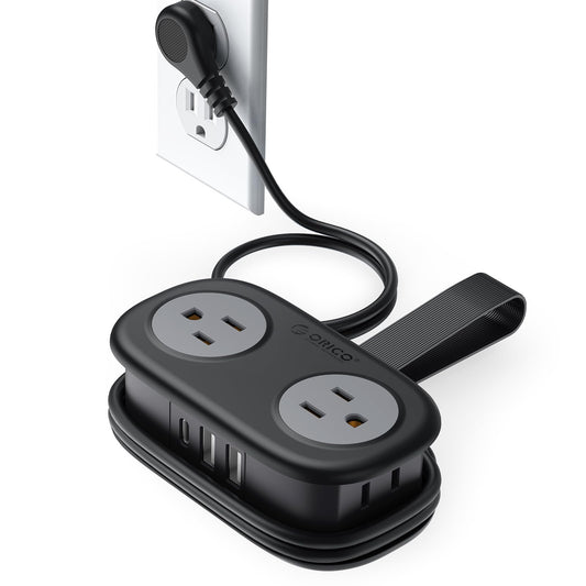 ORICO 4FT Purple Cruise Approved Travel Power Strip with 4 AC Outlets, 2 USB-A Ports, and 1 USB-C Port
