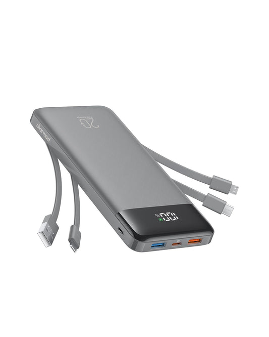 charmast Portable Charger Built-in Cables, 20000mAh Power Bank 6-Output