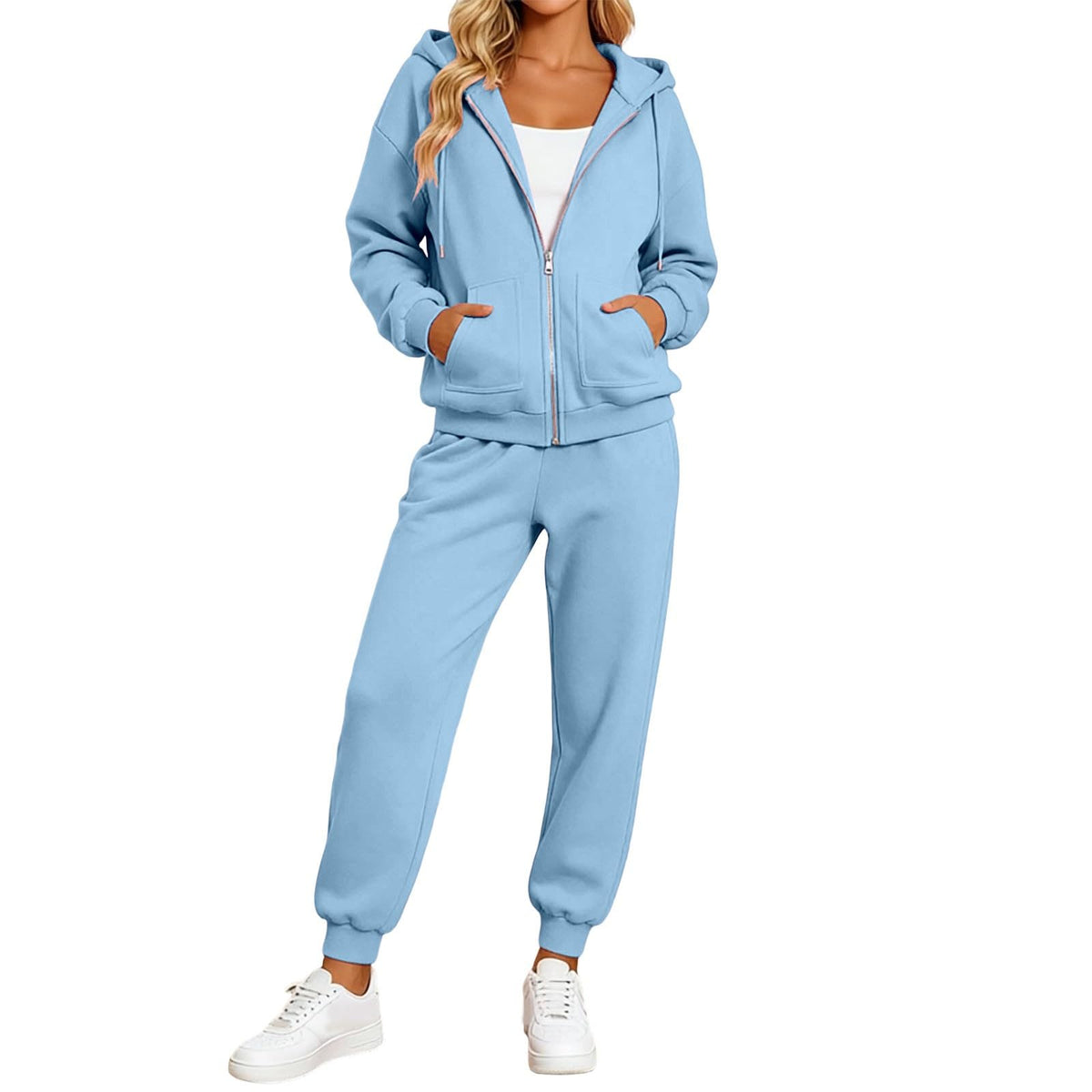 Jogger Sets For Women 2 Piece Zip Up Hoodie And Joggers Baggy Sweatsets