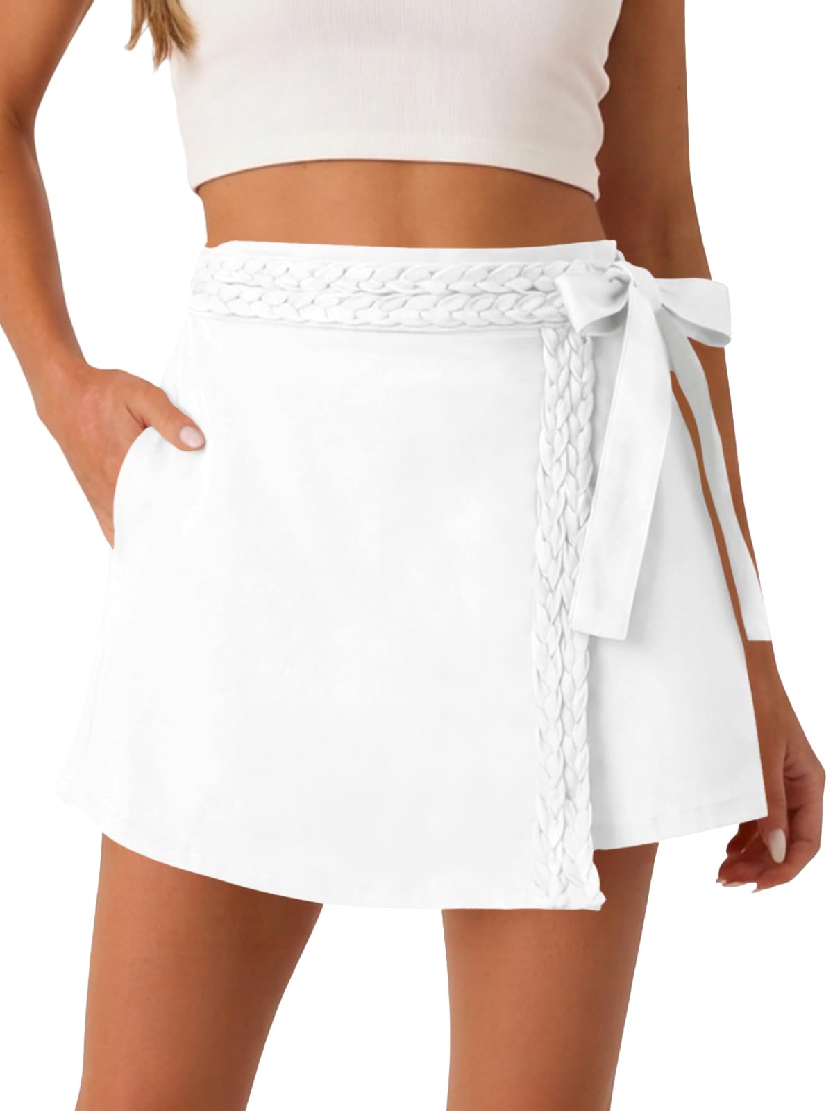 Tankaneo Womens Wrap Mini Skirt Skort