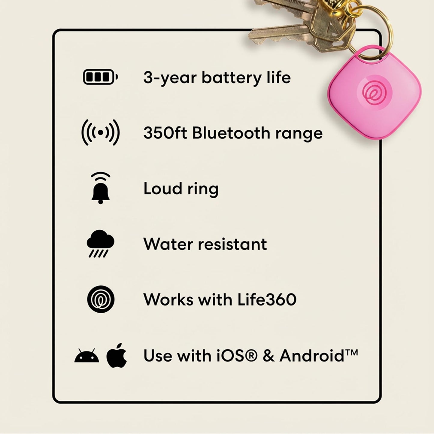 Life360 Tile - Bluetooth Tracker, Keys Finder and Item Locator for Keys, Bags and More. Phone Finder. Both iOS and Android Compatible. 1-Pack (Green Surf)
