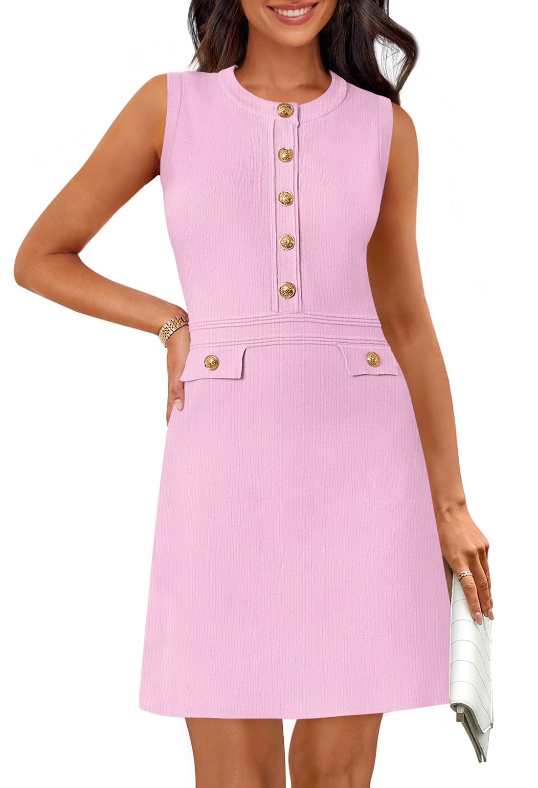 MEROKEETY Womens Summer Business Casual Mini Sweater Dress