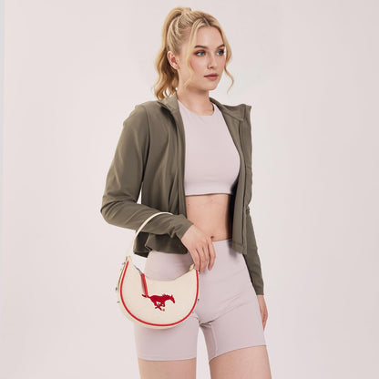 NCAA Crescent Shoulder Bag for Women, Half Moon Clutch Purses for Birthday/Graduation Gifts