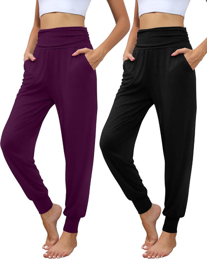 Locoowai 2 Pack Women's Yoga Sweatpants with Pockets