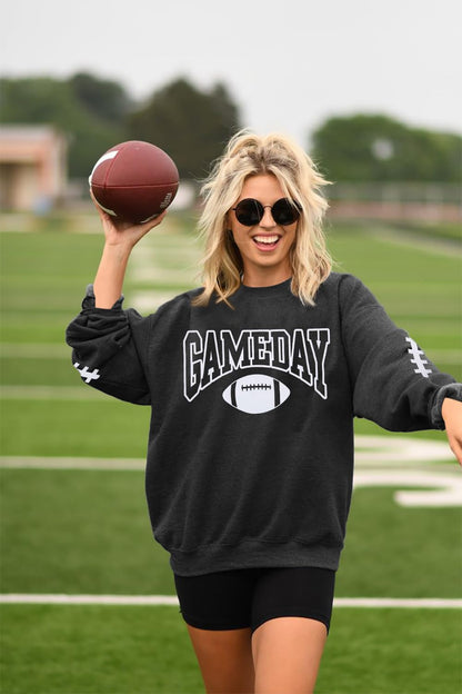 FAYALEQ Game Day Sweatshirts Women Football Sweatshirt Football Rugby Pullovers Casual Game Day Fan Pullover Top