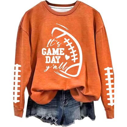 It's Game Day Y'all Sweatshirt Footbal Game Day Sweatshirt Women Funny Football Shirts For Women
