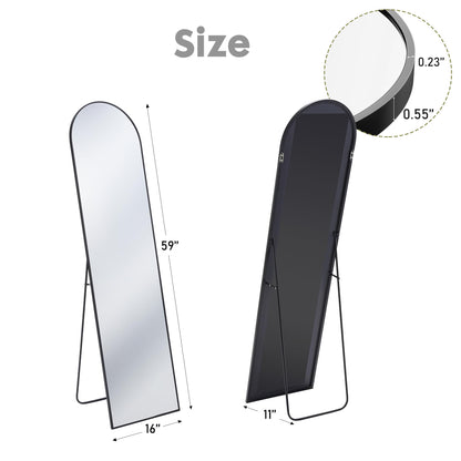 DUMOS 59"x16" Arched Full Length Mirror with Stand