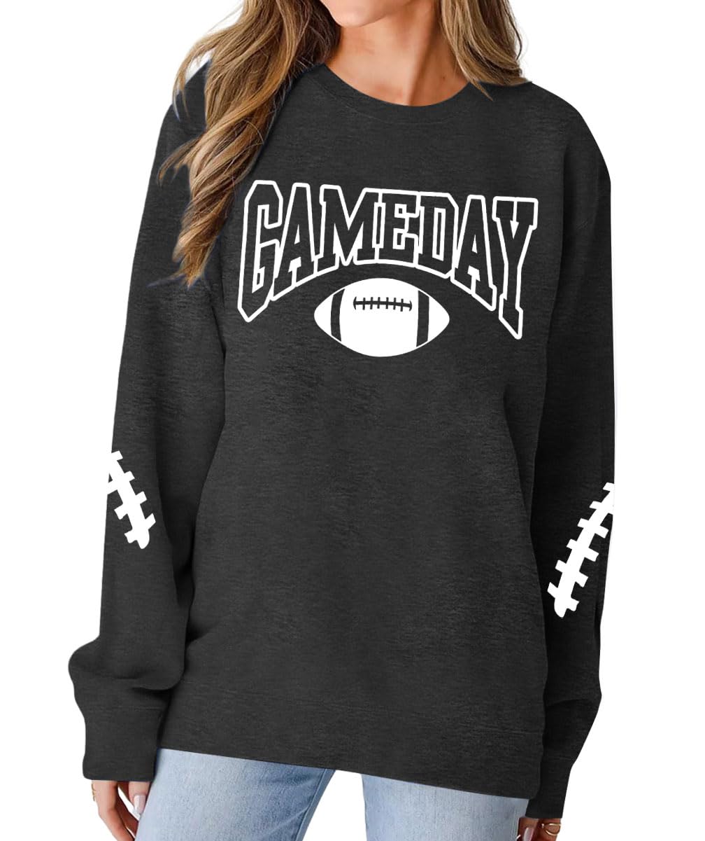FAYALEQ Game Day Sweatshirts Women Football Sweatshirt Football Rugby Pullovers Casual Game Day Fan Pullover Top