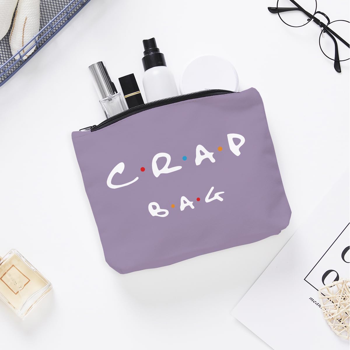 Funny gift Friend makeup bag, Best friend Cosmetic Bag, Friends Theme Natural Reusable Eco-Friendly Makeup Bag Gifts, for Women Men Best Friends Birthday Christmas Gift