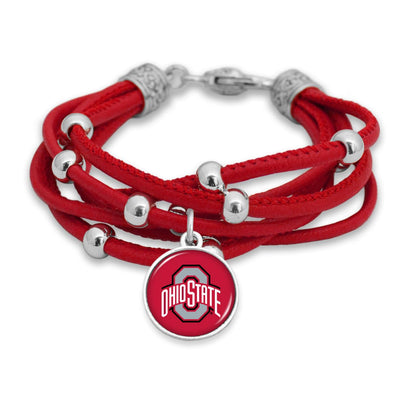 FTH Leather Cord Bracelet Silver Beads 7.5 Inch Officially Licensed