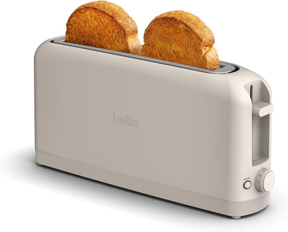 bella 2 Slice Slim Toaster, Fits-anywhere™ Kitchenware, 6 Setting Shade Control with Reheat & Cancel Buttons, Fits sourdough, 10” Long Slot, Anti Jam & Auto Shutoff, 900 Watt, Blossom