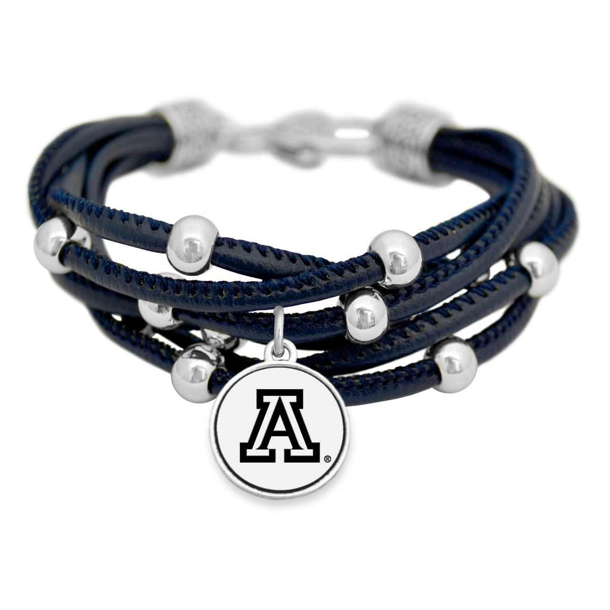 FTH Leather Cord Bracelet Silver Beads 7.5 Inch Officially Licensed