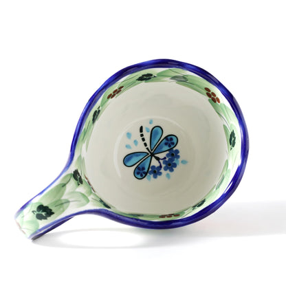 ALMA Handpainted Microwavable Soup Bowl with Loop Handle 18.6oz, Cereal Bowl With Handle Great for Berry, Fruits, Chili, Stew, Ice cream,Floral Soup Mug for Women